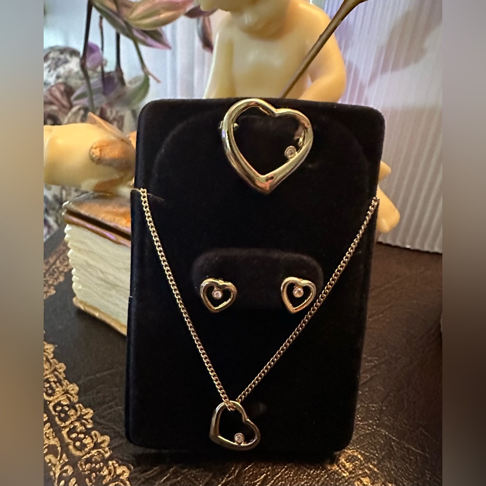 Gold Heart Jewelry Set Lot